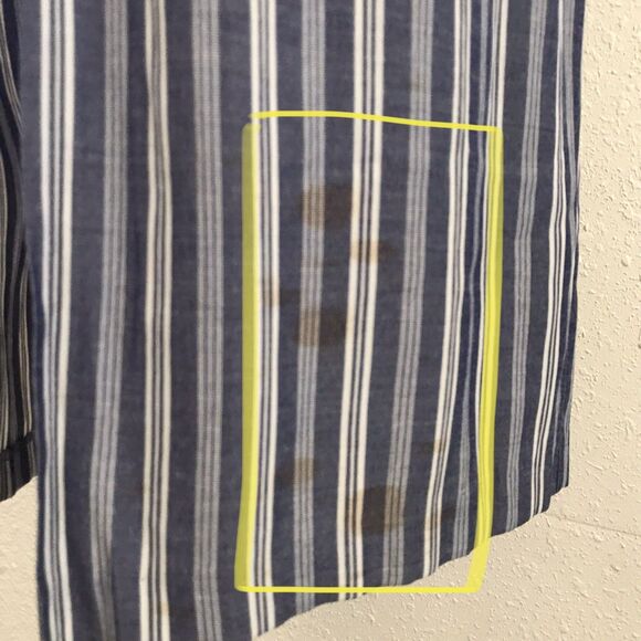 Vintage 90s All That Jazz Blue Striped Short Sleeve Midi Pencil Dress - M - Picture 5 of 8